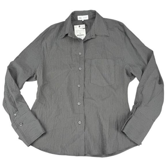 NWT ZARA Striped Shirt w/ Pocket Size Small - Picture 5 of 6